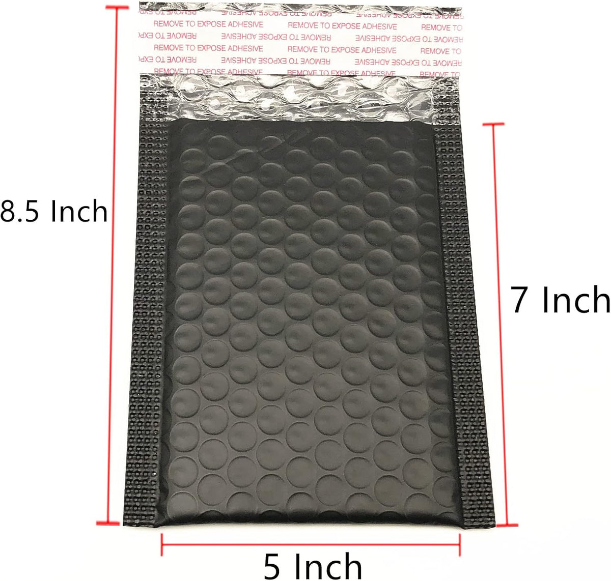 5x7 Inch Black Poly Bubble Mailers Small Self-Sealing Shipping Bags 100Pack