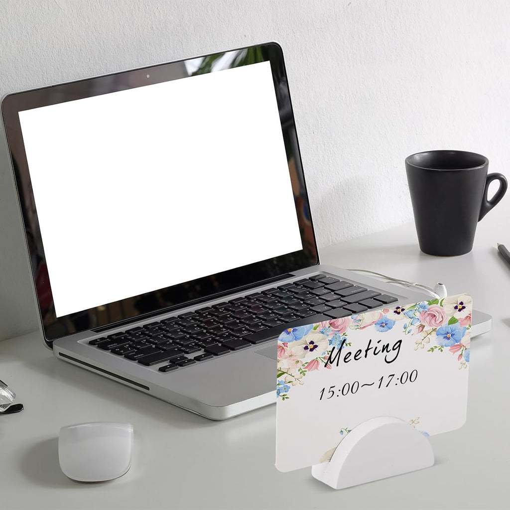 24 Pcs White Table Number Stands Wooden Small Size Lightweight Table Name Holder Semicircular Design Place