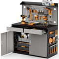 65" Heavy Duty Garage Workbench with Storage Drawers & Pegboard,2000lbs Capacity Metal Work Bench with Lockable