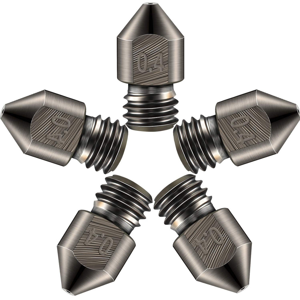 10 Pieces Hardened Steel Nozzle 0.4 Mm/ 1.75 mm 3D Printer Mk8 Nozzles High Temperature Wear Resistant Compatible