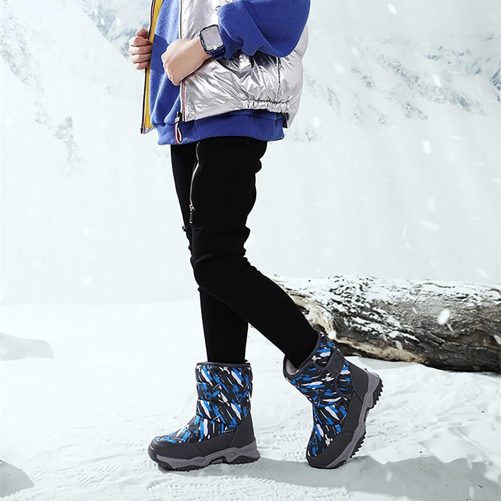 Kids Snow Boots Winter Boys Girls Waterproof Insulated Fleece Lined Ski Shoes Cozy Outdoor Non Slip Hiking Booties