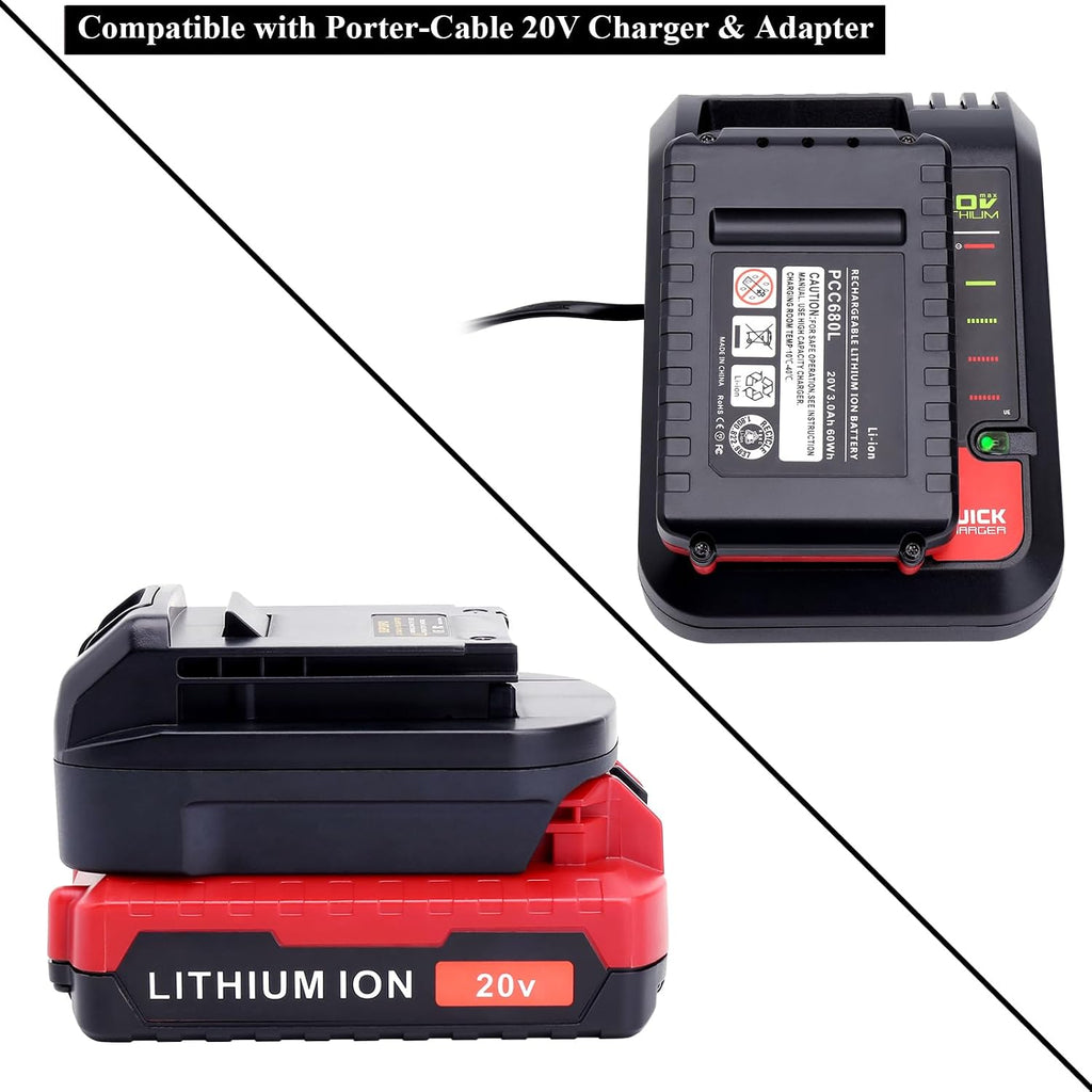Lasica 2Pack Compatible with Porter Cable 3.0Ah 20V Battery Pack