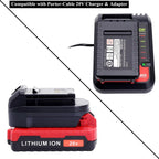 Lasica 2Pack Compatible with Porter Cable 3.0Ah 20V Battery Pack