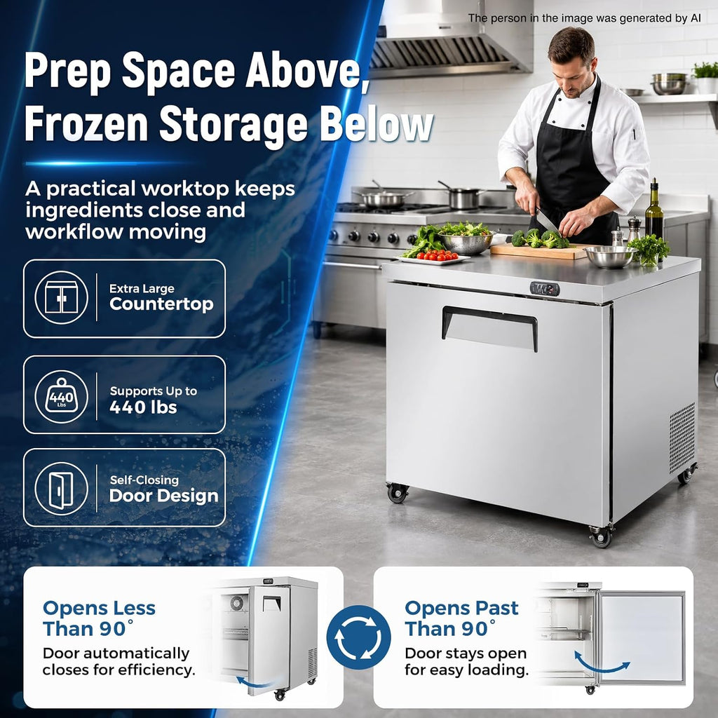 Commercial Refrigerator, 29 Inch, 6.7 Cu.Ft Undercounter