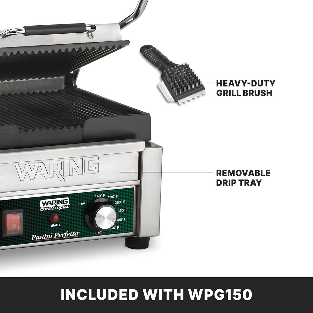 Panini Press with 9.75" x 9.25" Cooking Surface & 120V