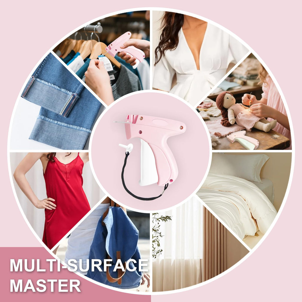Stitch Gun for Clothes -Handheld Stitch Quick Clothing Fixer - Mini Tag Gun - Includes 6 Fine Needles, 2000 Fasteners