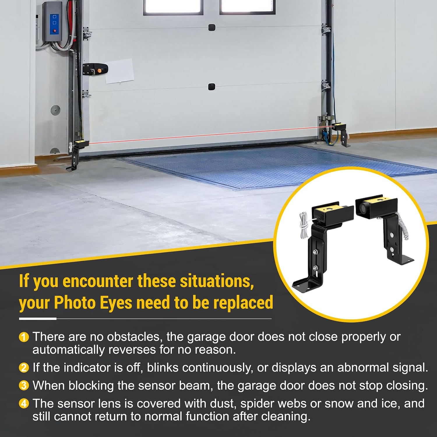CPS-U Commercial Photo Eyes Compatible with LiftMaster Garage Door Operator