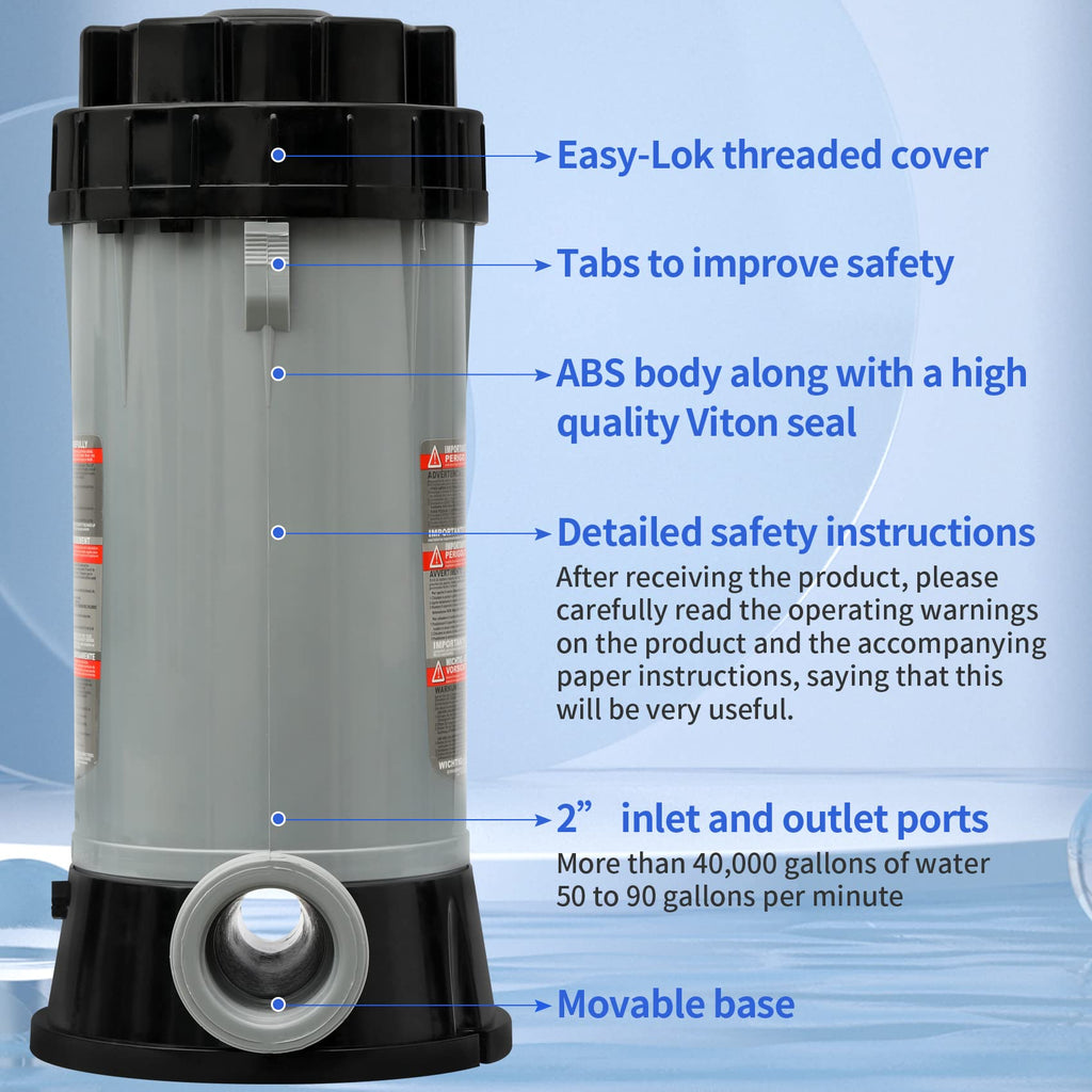 CL200 Inline Chlorinator Replacement for Hayward CL200EF Chlorine Feeder, Inground Pool Inline Automatic Chlorinator