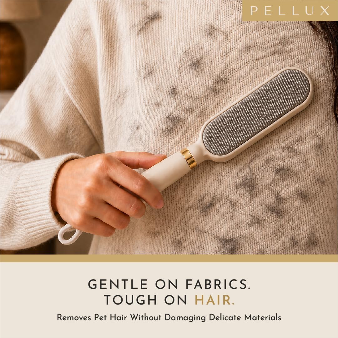 2-in-1 Pet Hair Remover Kit - Reusable Lint Roller & Fabric Brush for Dog and Cat Hair, Self-Cleaning Fur Removal