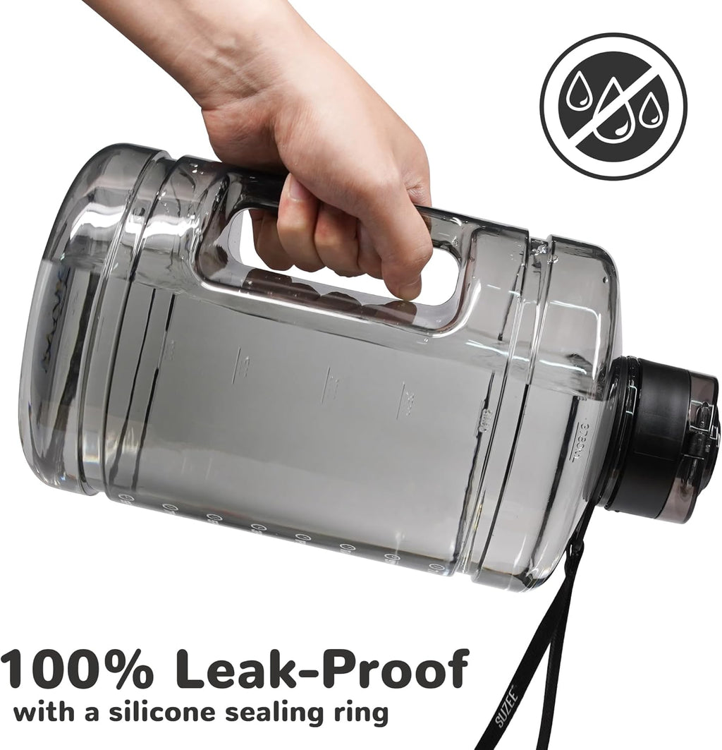 1 Gallon Water Bottle, Water Jug with Motivational Time Marker & Handle | BPA Free,Gallon Water Jug, Half Gallon