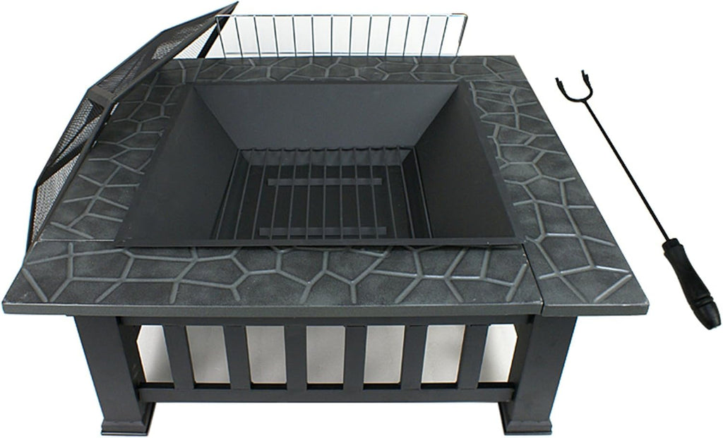 Outdoor Heavy Steel Fire Pit Wood Burning Fireplace Patio Backyard Heater Steel Firepit Bowl
