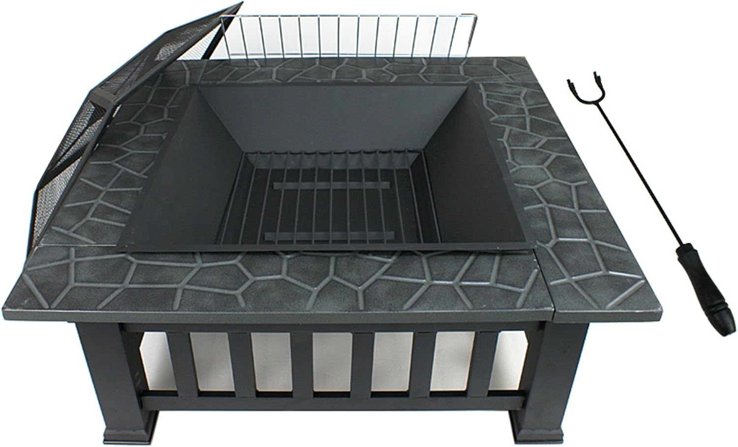 Outdoor Heavy Steel Fire Pit Wood Burning Fireplace Patio Backyard Heater Steel Firepit Bowl