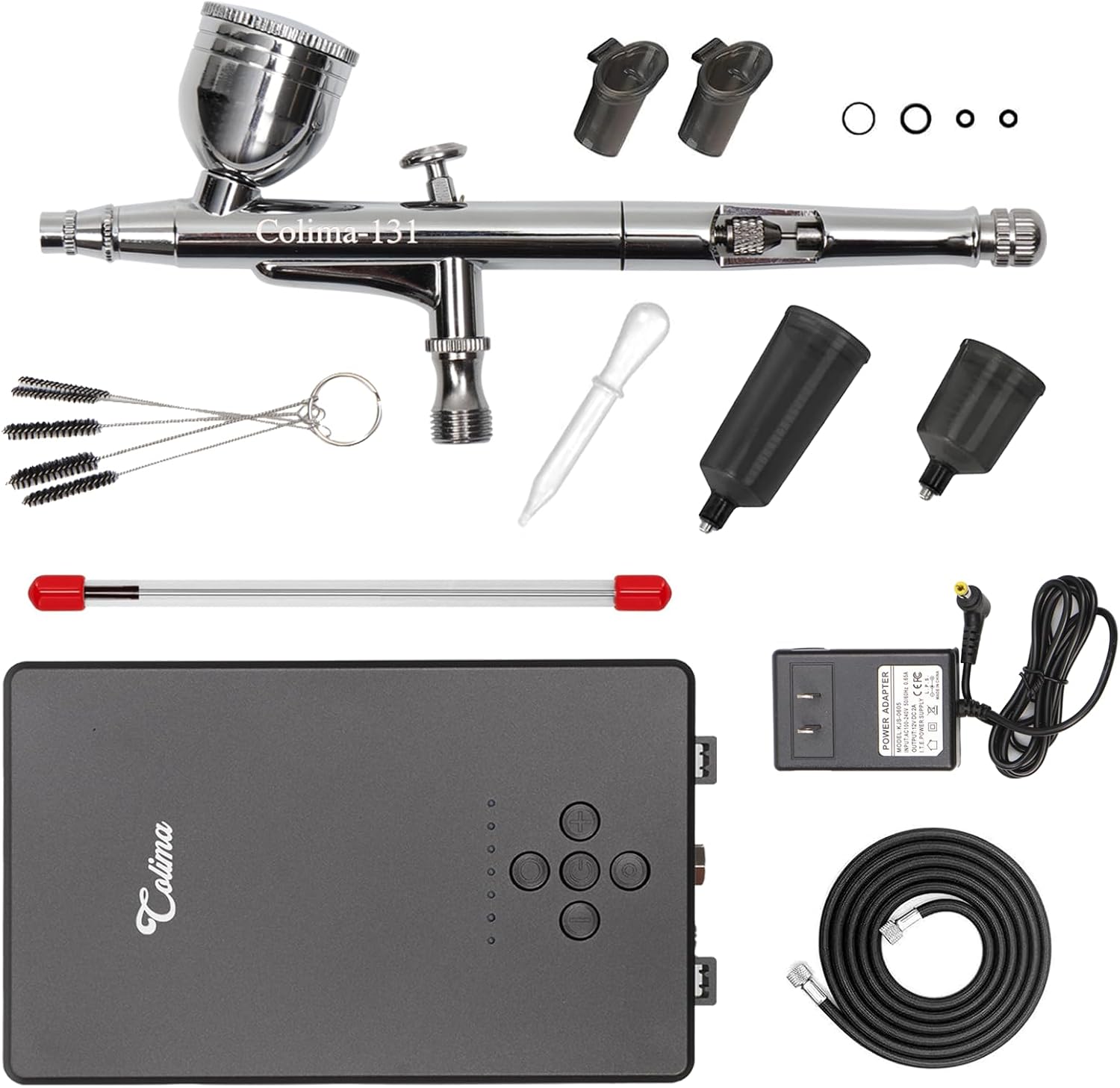Airbrush Kit with Air Compressor, 27PSI High Pressure 7 Pressure Levels Air Compressor Dual-Action Air Brush Set for