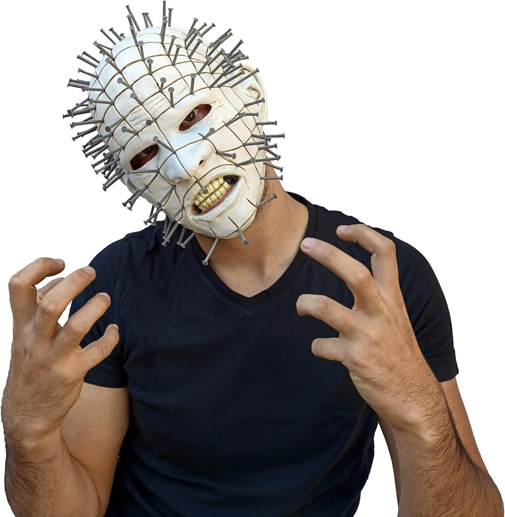 Men's Monster Horror Hellraiser III Pinhead Mask Halloween Costume Accessory