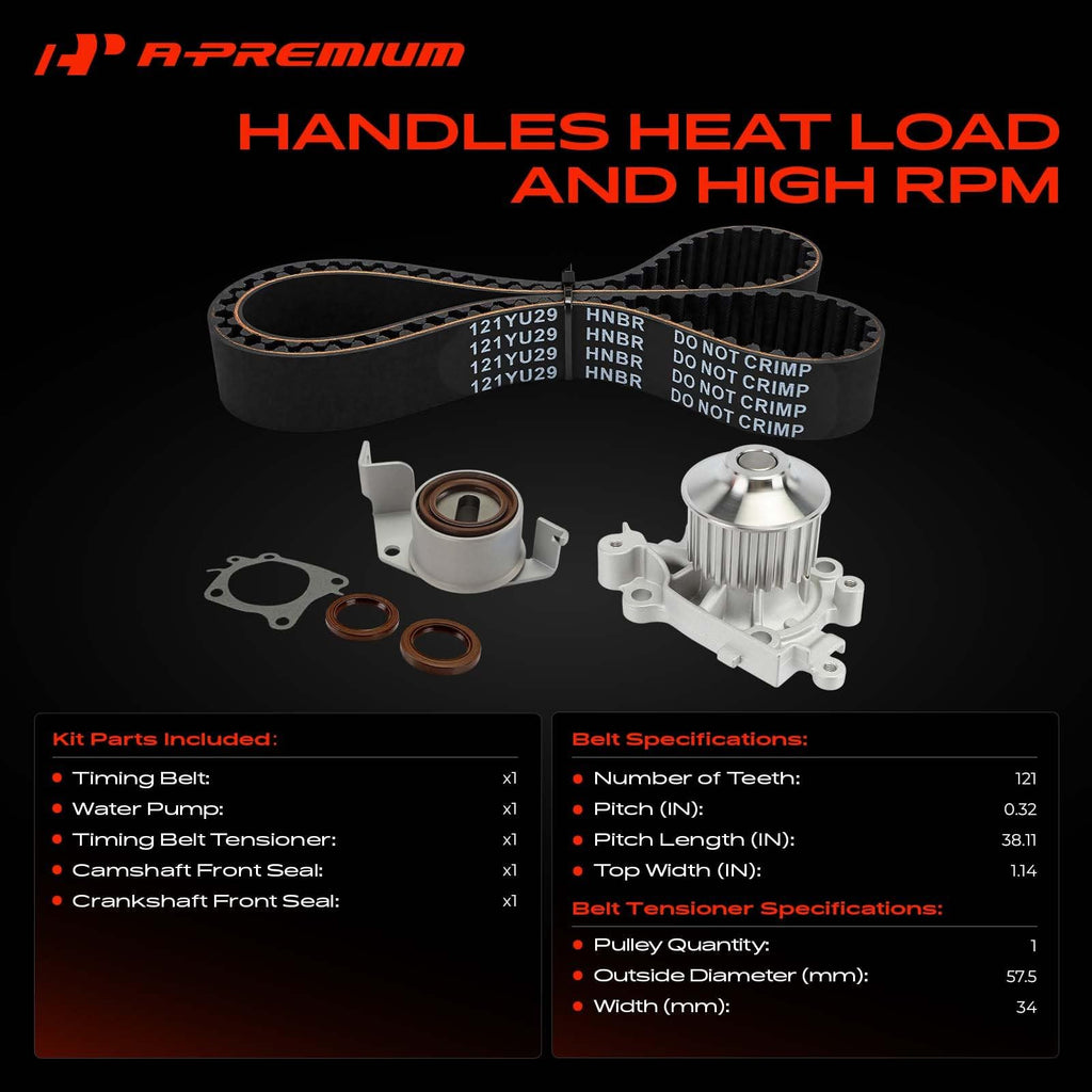 A-Premium Engine Timing Belt Kit with Water Pump Compatible with Mitsubishi