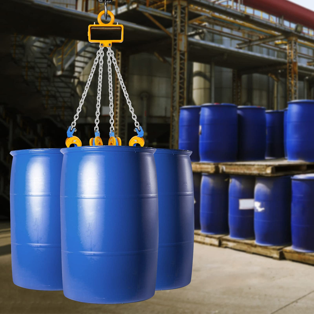 Upgraded Chain Drum Lifter, 2 Tons, for 30 & 55 Gallon Drums