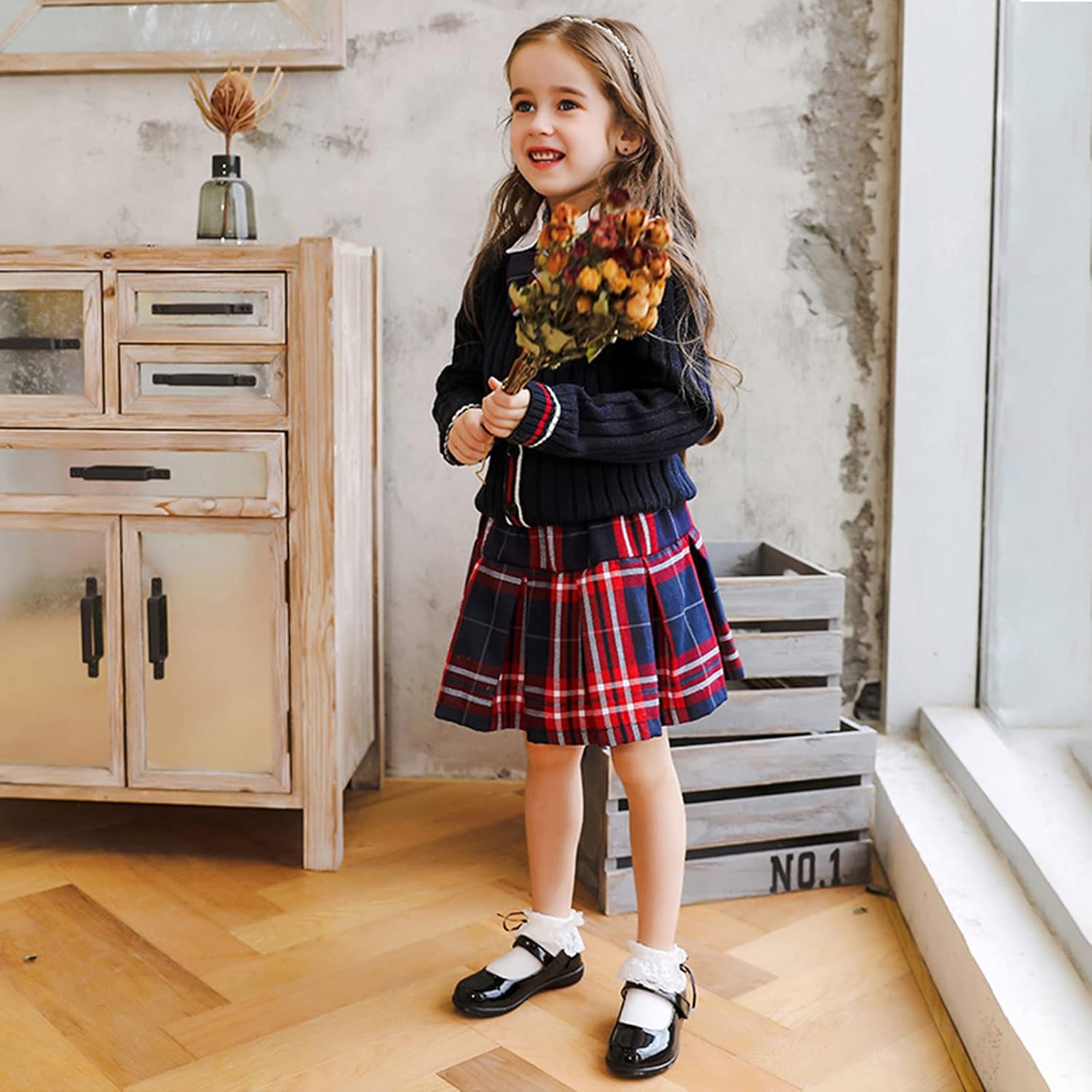 Girls School Uniform Shoes Mary Jane School Wedding Party Flat Shoes