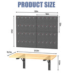 Wall Mount Folding Workbench with Pegboard Kit, Size: 31.5x15.75 in