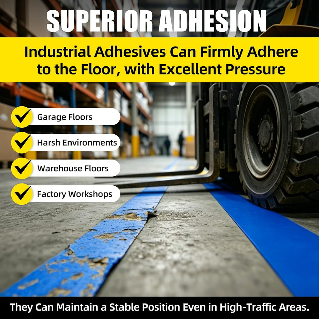 Blue Floor Marking Tape, 1.1mm Extra Thick Industrial Safety Tape, 4 in Width x 100FT, Warning Tape for Warehouse