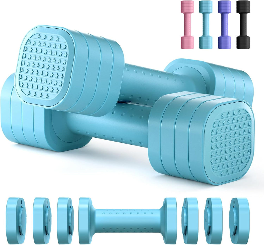 Hand Weights for Women at Home 2-5 lb Light Adjustable Dumbbells Set | Adjustable 2-5 lb(A Pair 4lb 6lb 8lb 10lb)