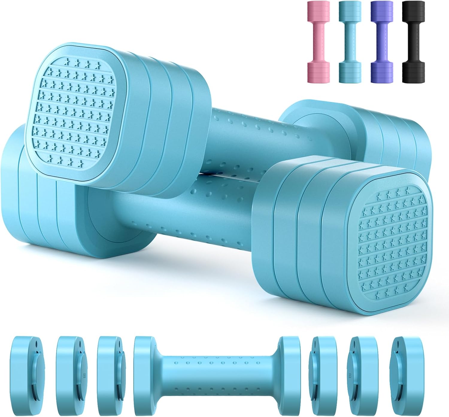 Hand Weights for Women at Home 2-5 lb Light Adjustable Dumbbells Set | Adjustable 2-5 lb(A Pair 4lb 6lb 8lb 10lb)