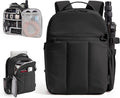 Small Camera Backpack for Women with Laptop Compartment, Black | Puffy Camera Bags for Photographers