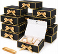12 Pack Gift Boxes with Lids, Black Boxes for Gifts, 9.5x7x3 in