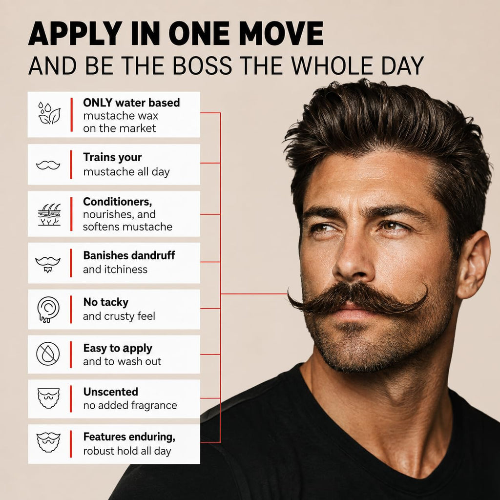 MUDstache Unscented Mustache Training Wax for Men (1 oz)