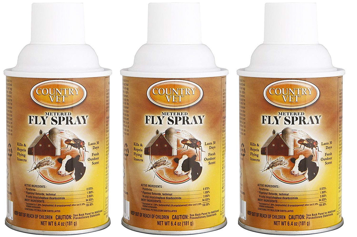 Pack of 3 Metered Fly Spray 6.4 Ounce Cans