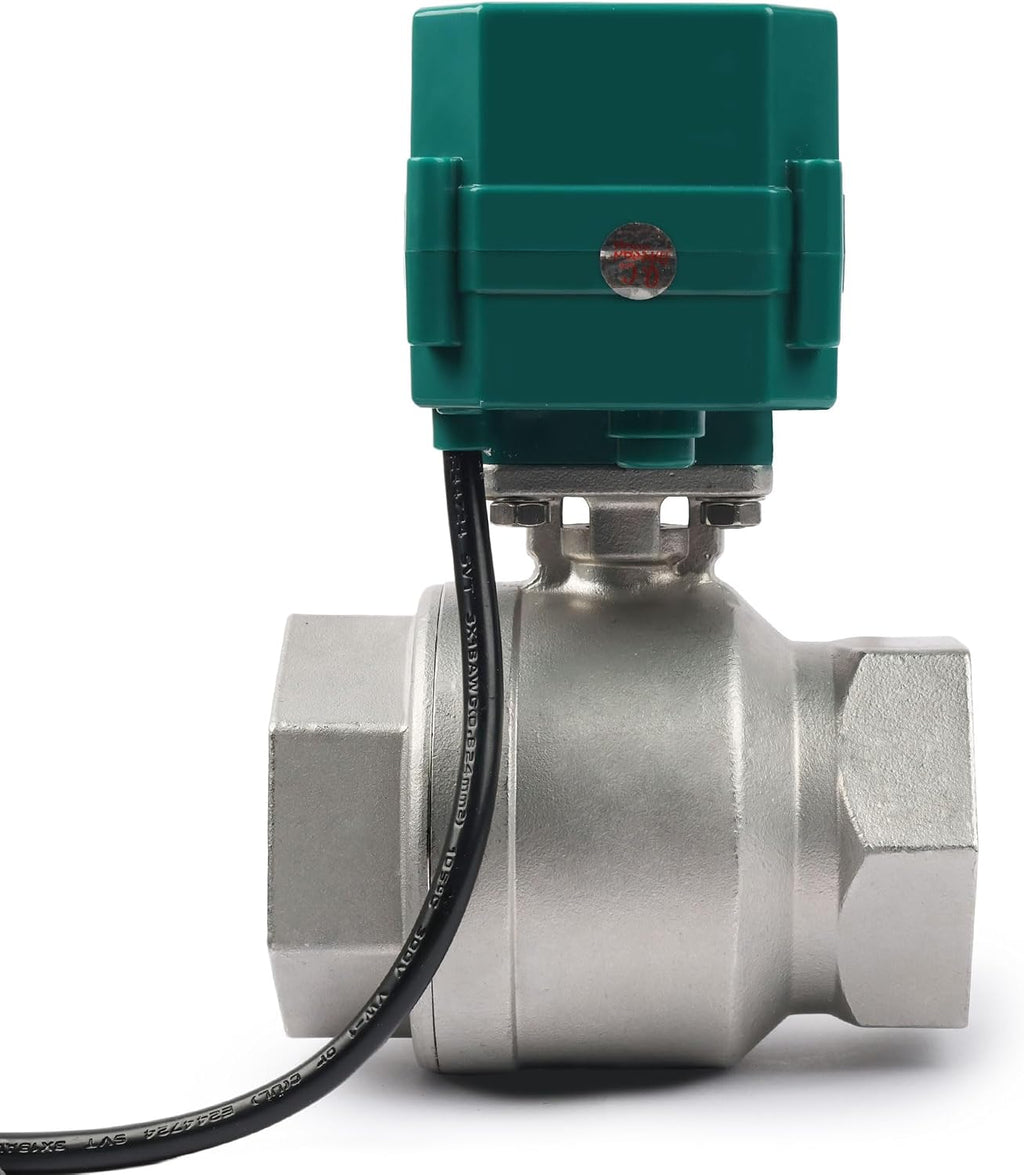 U.S. Solid 2" Motorized Ball Valve with US Plug 110VAC NSF Certified 304SS Electrical Ball Valve,Auto Return, Normally Closed