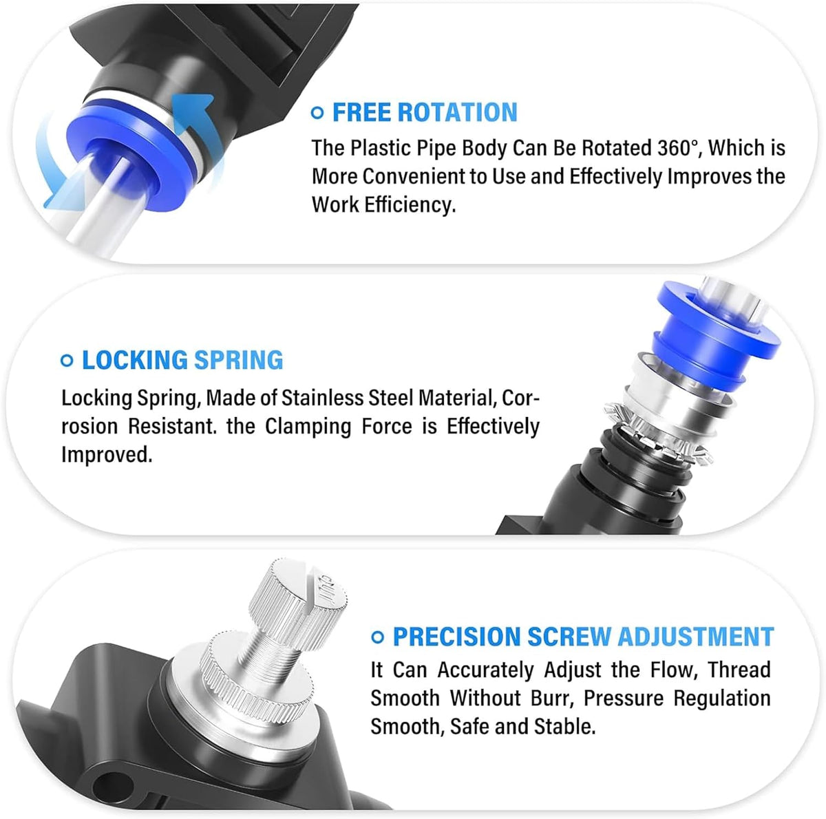 TAILONZ 6mm OD SCF-6 Air Flow Control Valve Push-to-Connect Fitting 5PCS