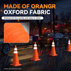 28" Collapsible Traffic Safety Cones, 2-Pack Reflective Orange | Heavy-Duty PVC, Weighted Base for Stability