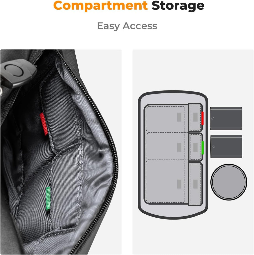Camera Sling Bag, Everyday Shoulder Crossbody Bag | Multifunction Photography Portable Bag, DSLR/SLR/Mirrorless