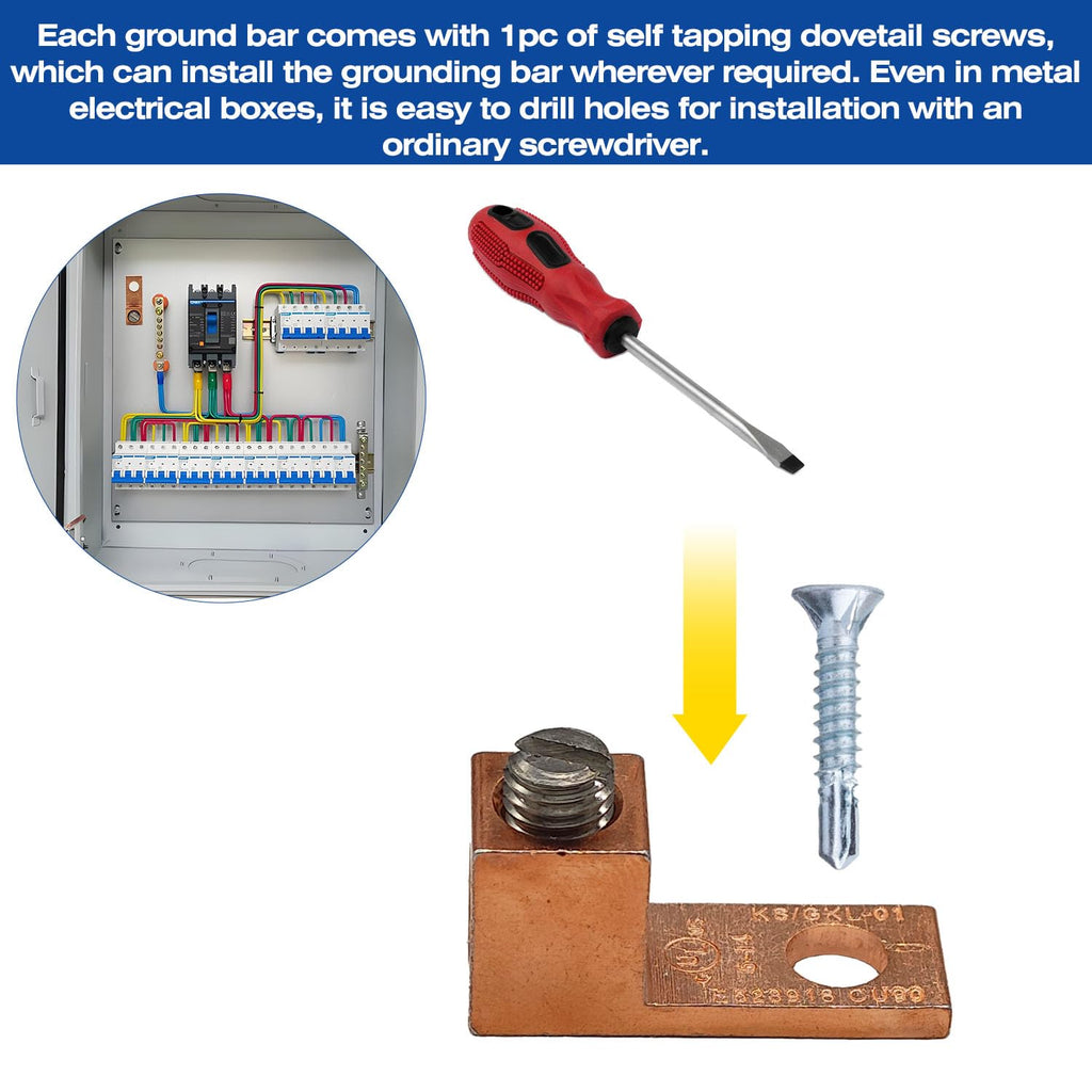 UL Certified Ground Bar Kit (1 Terminal Position, 2pcs)