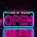 LED Open Sign for Business, Dimmable Neon Open Sign for Storefront Window Bright USB Powered Open Neon Light for Bar