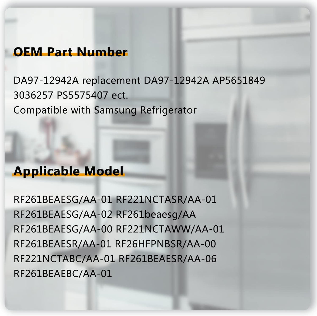 DA97-12942A Refrigerator Water Dispenser Cover Compatible with Samsung