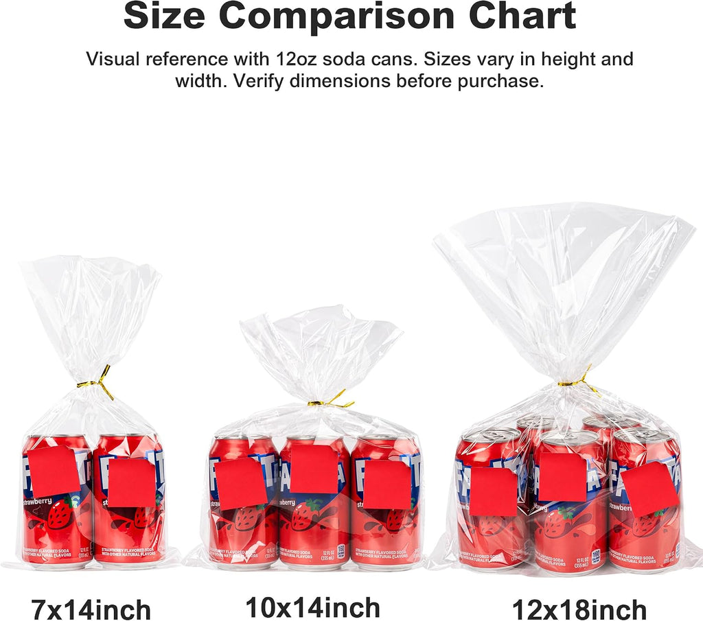Clear Cellophane Bags,20Packs 12x18 Inch Gift Wrap