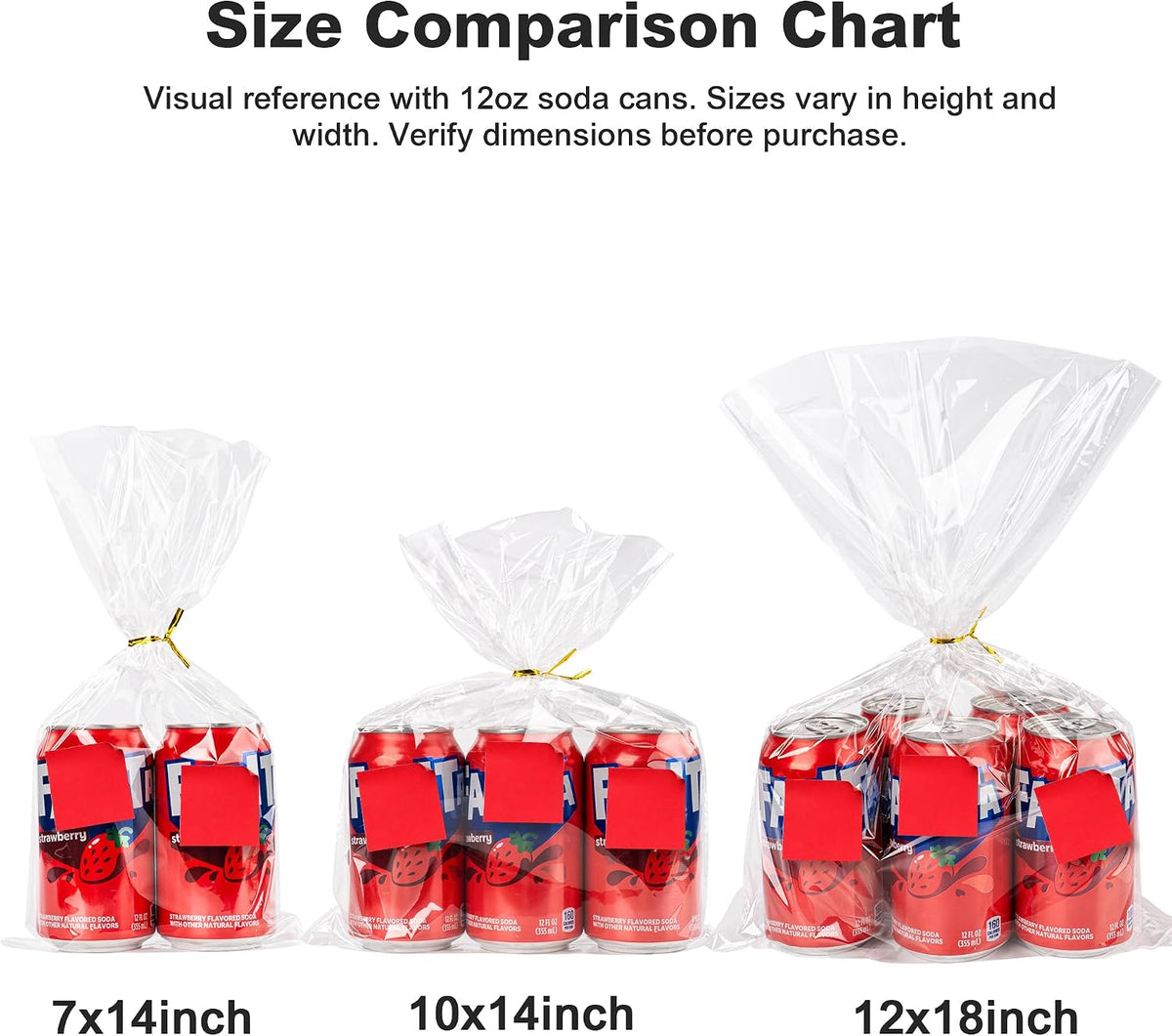 Clear Cellophane Bags,20Packs 12x18 Inch Gift Wrap