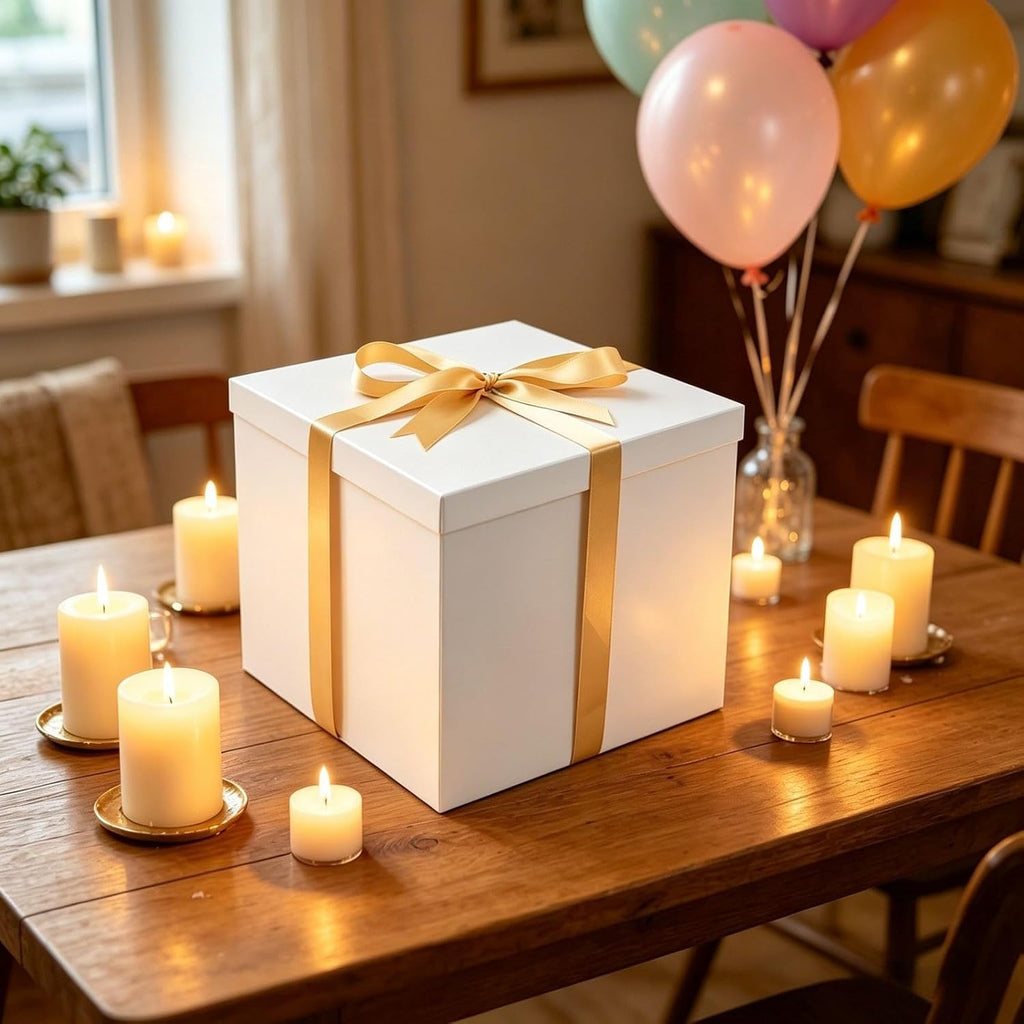 Large White Gift Box with Lid 12x12x10 Inches White Box