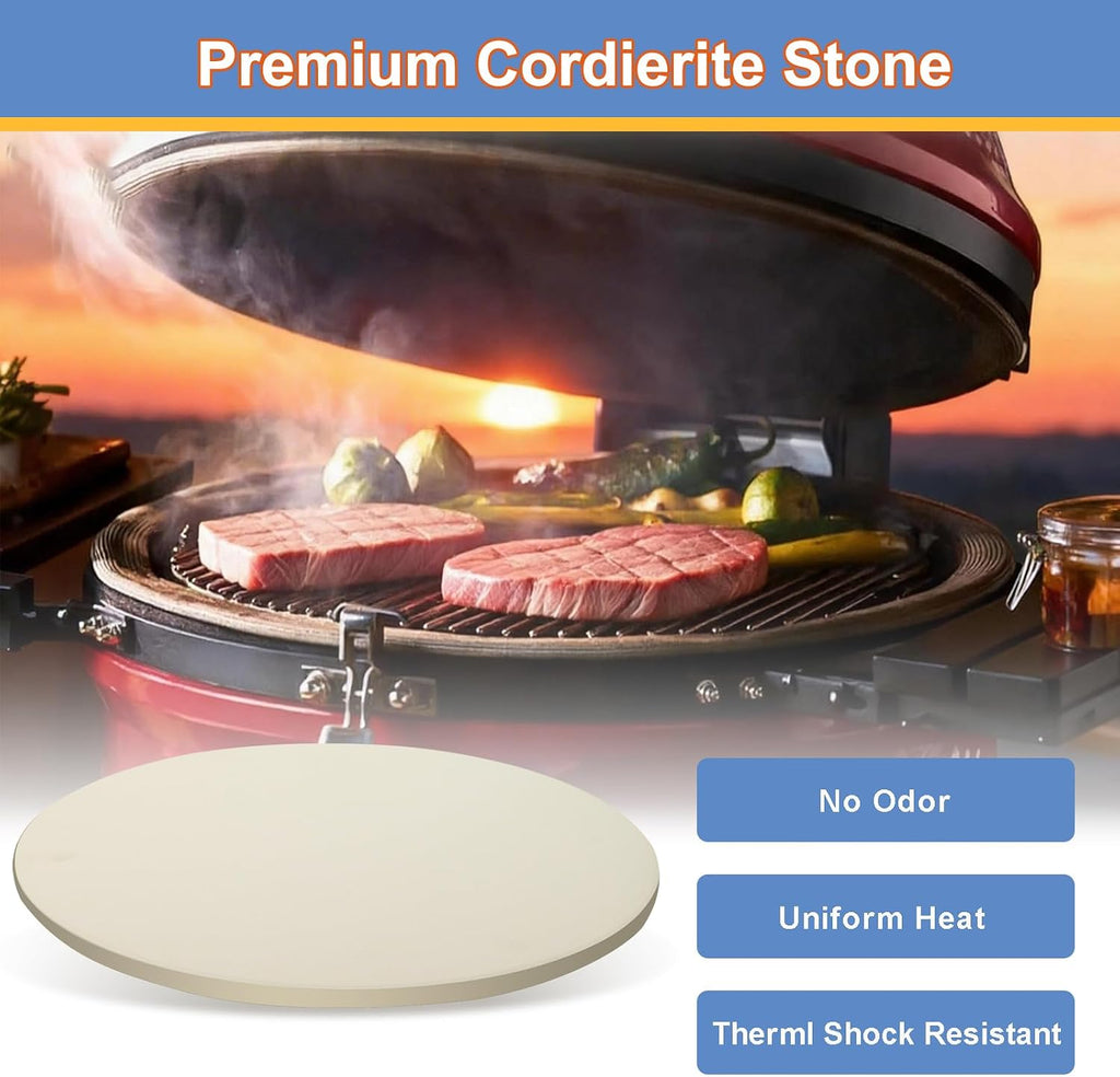 Large Round 16 Inch Pizza Stone for Grill and Oven, Cordierite Baking Stone