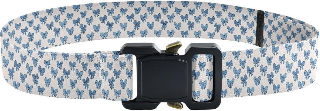 Blue Bow Tie Kids Elastic Belt, Adjustable Stretch Waist Belt with Buckle, Youth Belt for Baseball Golf Softball