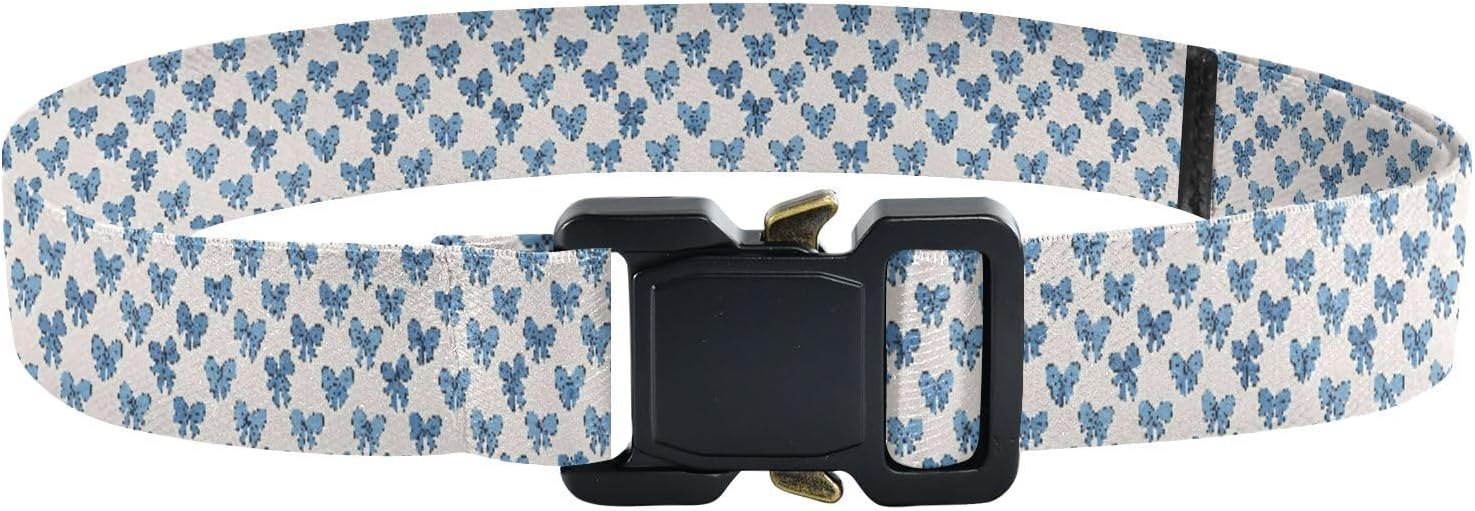 Blue Bow Tie Kids Elastic Belt, Adjustable Stretch Waist Belt with Buckle, Youth Belt for Baseball Golf Softball
