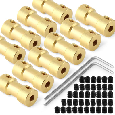 QCDENG 10pcs 2mm to 3mm Brass Shaft Coupling Joint Connector, Motor Shaft Extension Connector