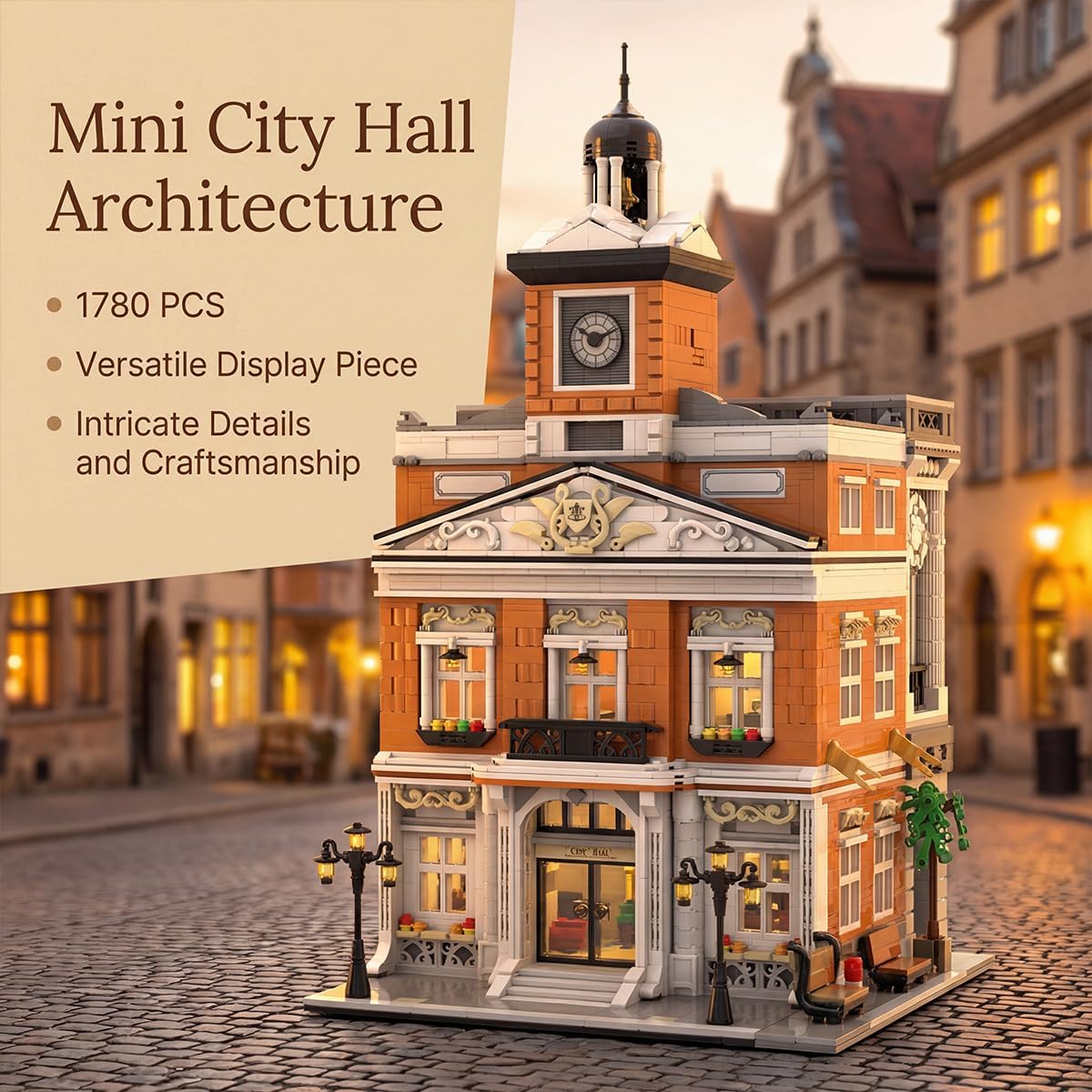 City Hall Architecture Mini Building Sets for Adults 1780pcs