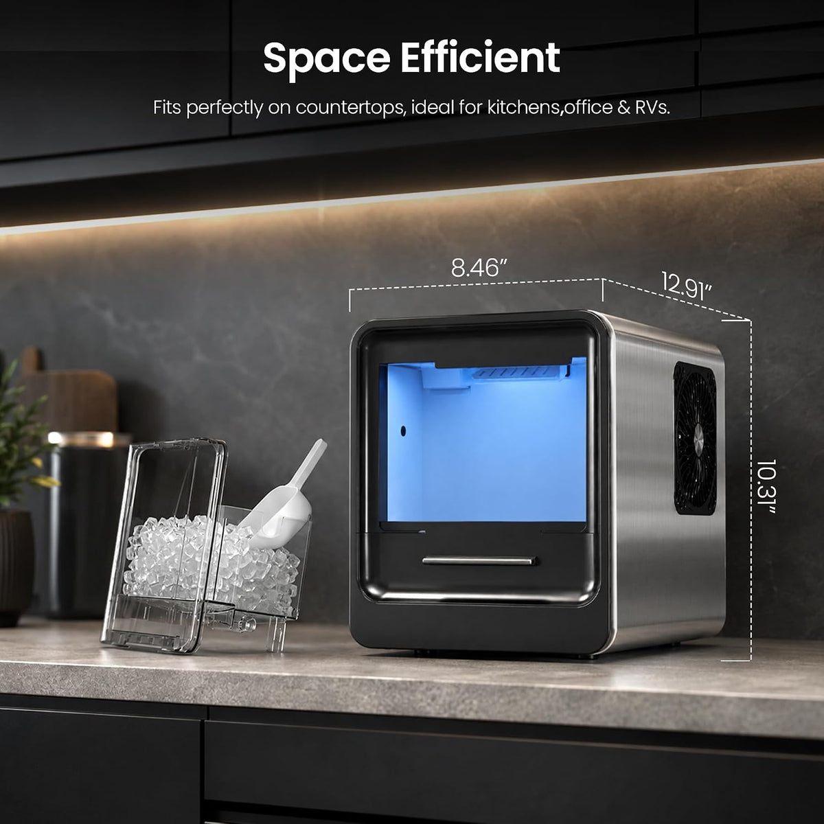 Nugget Ice Maker Countertop, 35 lbs/24H, Ice in 4 Mins