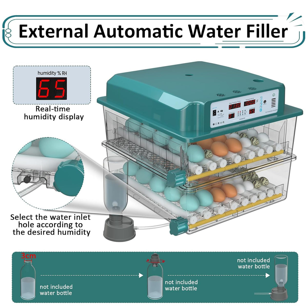 Egg Incubator for Hatching 120 Eggs with 5 Auto Incubation Models