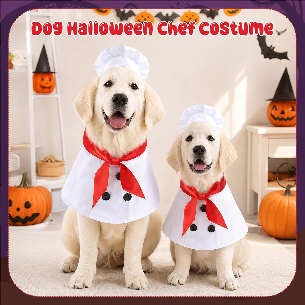 Halloween Dog Costumes, Dog Chef Costume, Pet Chef Outfit, L