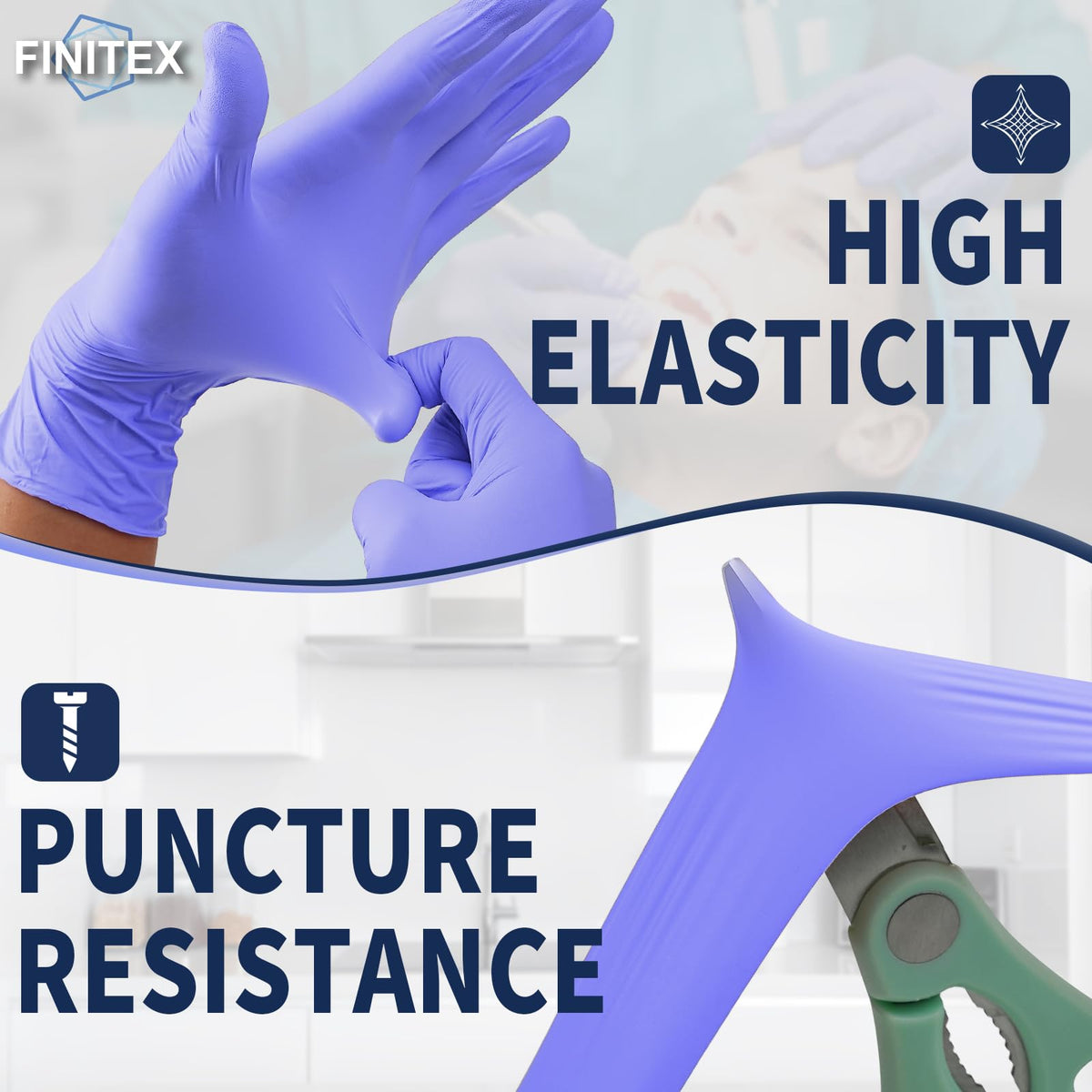 Disposable Ice Blue Nitrile Exam Gloves 1000PCS/Case Cleaning Large