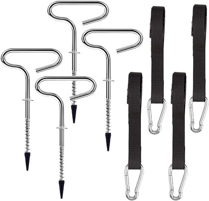 Deluxe Shelter Tie Down Kit 24260 Fit for Eskimo Ice Fishing Tent, Ice Shelter Anchors Tool Accessories for Setting