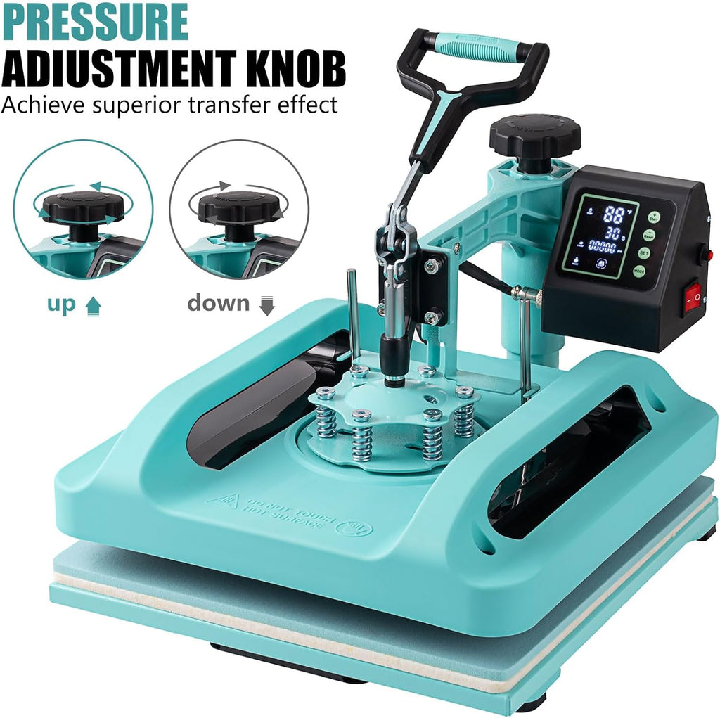 Heat Press 15x15 Inch, 8 in 1 Heat Press Machine with 30 OZ Tumbler Attachment, Professional Sublimation Machine for